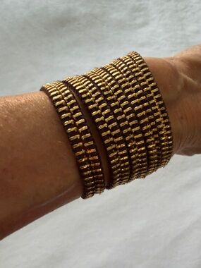 Gold and Brown Wrap Bracelet - Women Jewelry